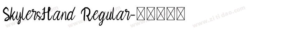 SkylersHand Regular字体转换